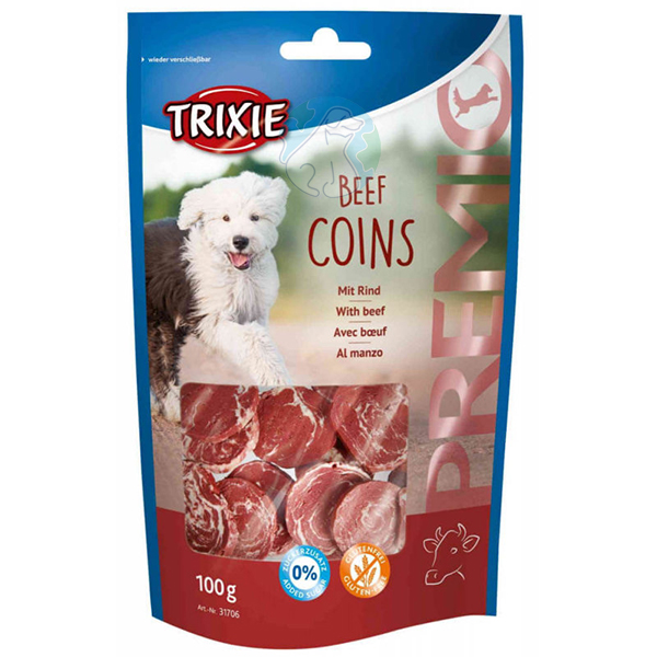 تشویقی سگ 100گرمی Beef coins Trixie